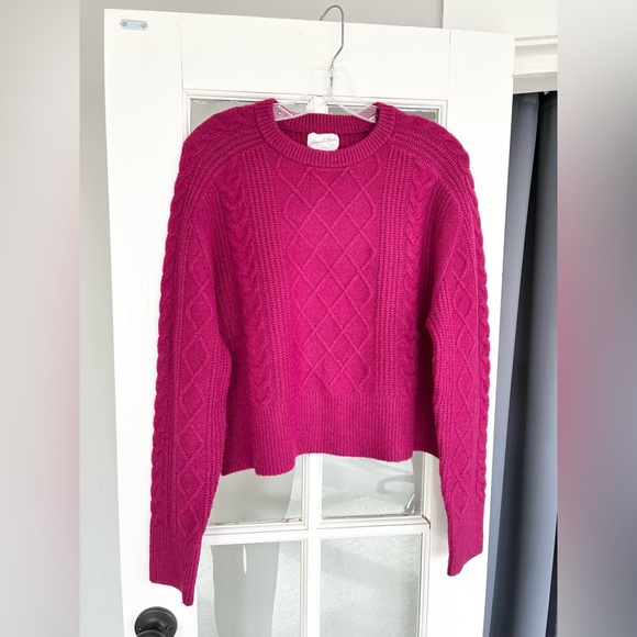 Universal Thread Sweaters - Women's Cable Knit Sweater - Rich Berry Color